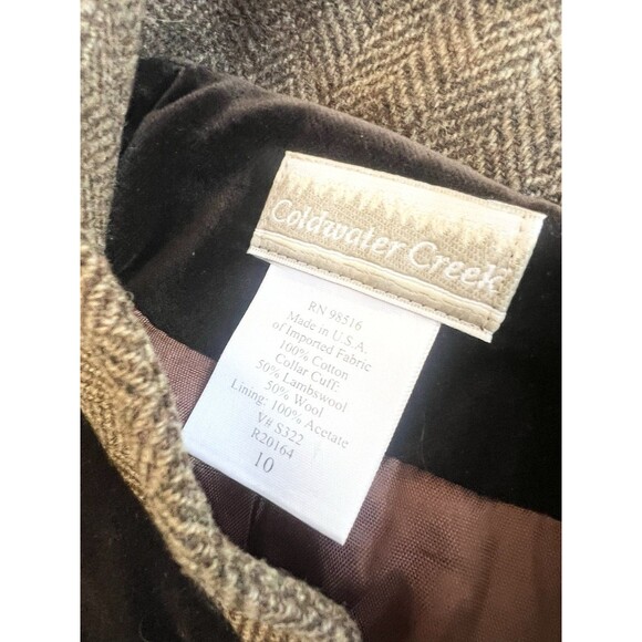 Coldwater Creek Military Velvet Coat Size 10 Brown Whimsigoth Equestrian Vintage - Picture 7 of 7